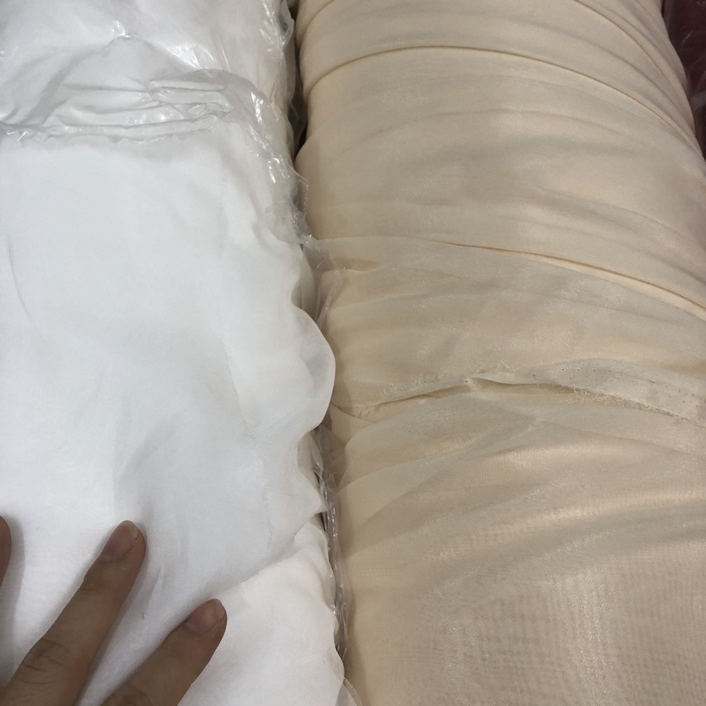 Vải Voan Tơ Mỏng, Tơ Ngọc Trai  Ánh Nhũ Loại Đẹp Khổ Vải 1.5m