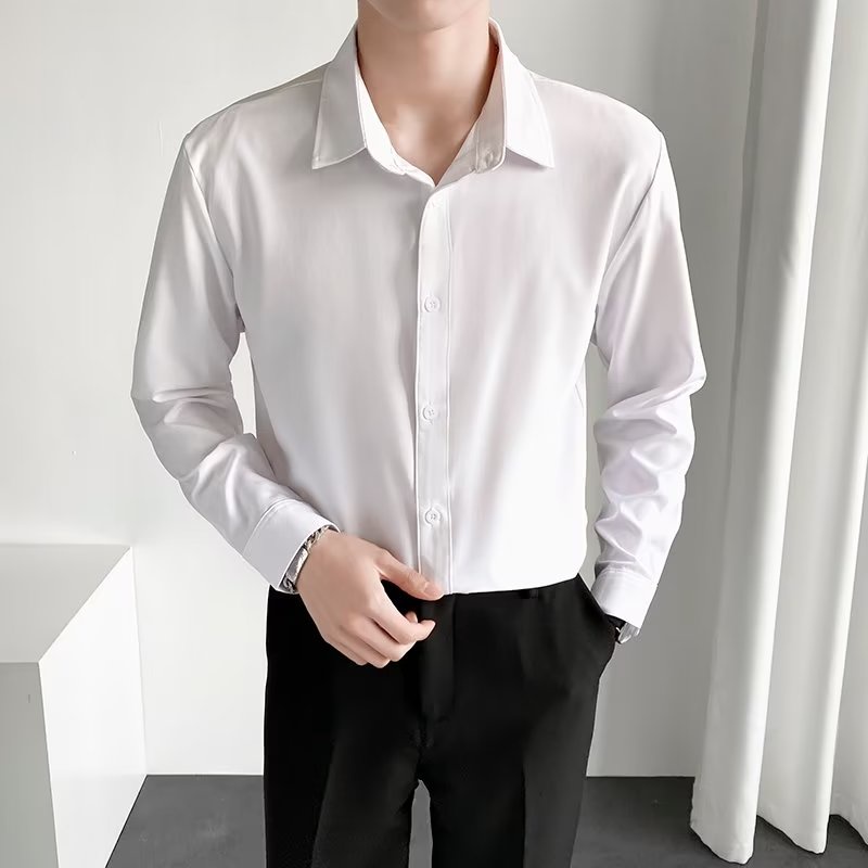 Áo Sơ Mi Dài Tay Màu Sắc Đơn Giản Thời Trang Mùa Thu Cho Nam Size M-4xl