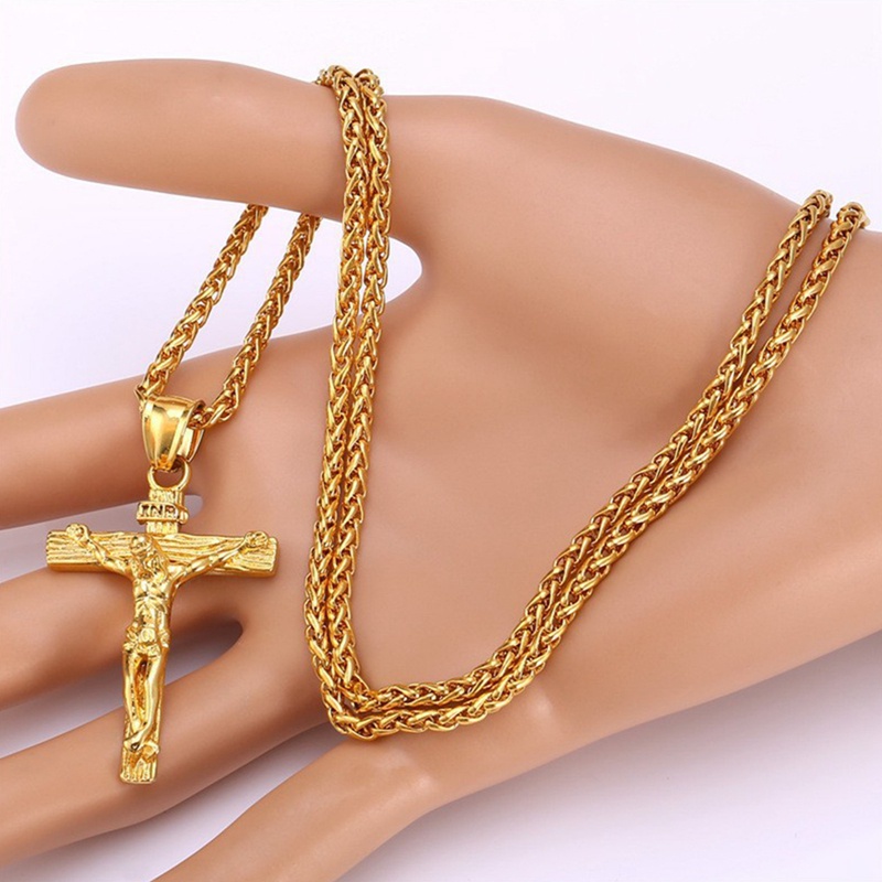 Vòng cổ Thánh Giá Chất Liệu Thép Mạ Bạc Cho Nam