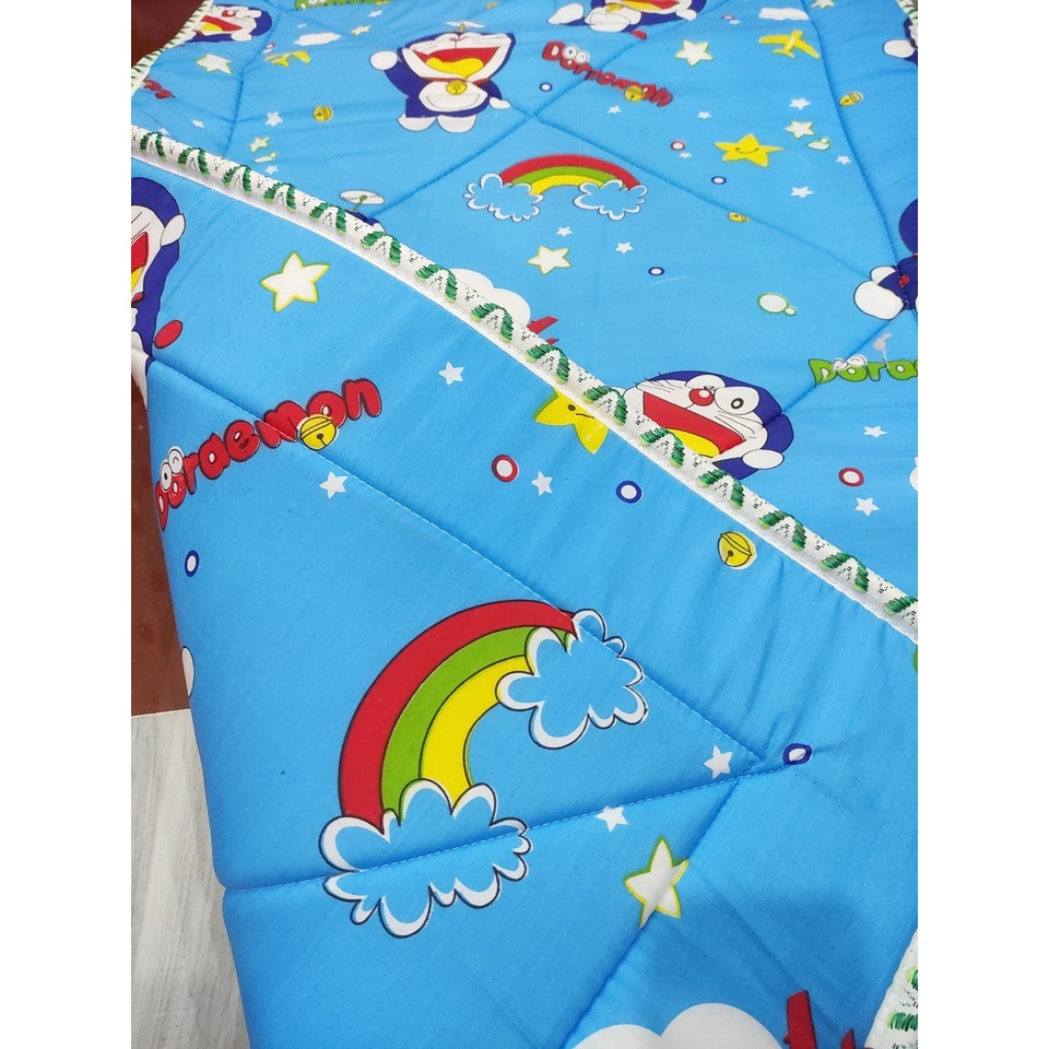 Nệm Gòn Nằm Ngủ Em Bé 2 Mặt Cotton Mát Rượi, Nệm Bé Viền Chần Gòn Dày Dặn
