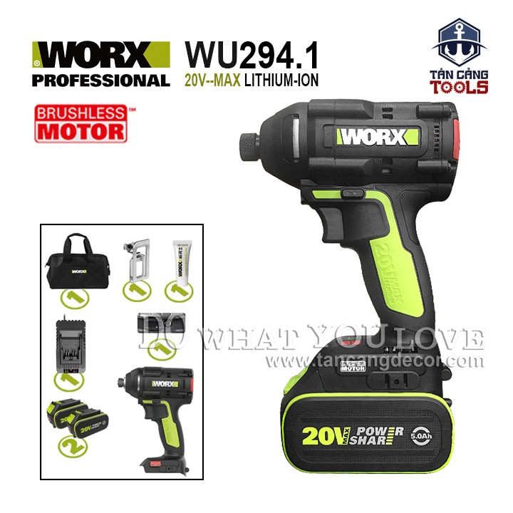 Máy Vặn Vít Động Lực Dùng Pin 20V Worx WU294.1 - CHÍNH HÃNG