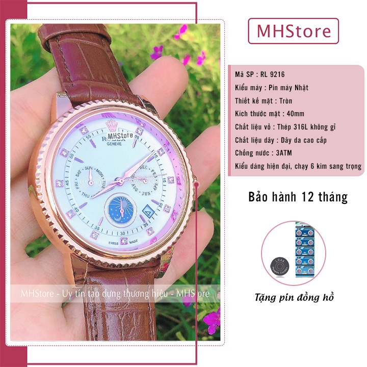 Đồng hồ nam RL 9261 dây da cao cấp chính hãng, tích hợp có lịch ngày, đẹp giá rẻ sang trọng [Tặng thêm pin] | BigBuy360 - bigbuy360.vn