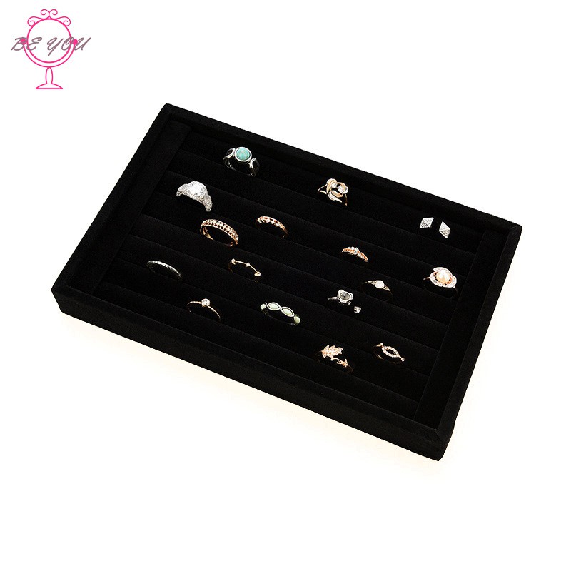 BY Ring Jewelry Pendant Velvet Display Organizer Tray Holder Earring Jewelry Storage Case | BigBuy360 - bigbuy360.vn