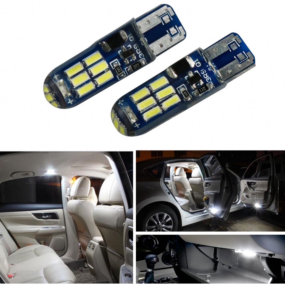 Bóng Đèn LED Silicone T10 W5W 12V Cách Nhiệt Chống Nước Gắn Biển Số Xe Hơi