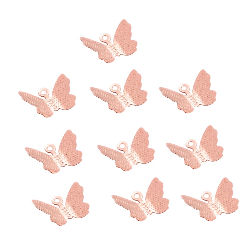 Bộ 100 Mặt Vòng cổ Hình Bướm Nhiều Màu Sắc Bằng Đồng Niken Dùng Làm Trang Sức DIY