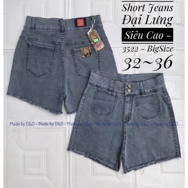 12.12 Xả - [Size 32~36] Quần Đùi Jeans Lưng Siêu Cao Big Size - Quần Short Co Giãn Mạnh Y88 ' 2021 . ) # ༈ ! ,