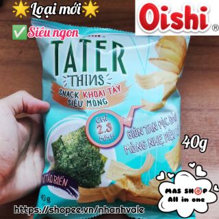 Bánh snack Oishi khoai tây siêu mỏng vị tảo biển gói 40g 🌟Giòn tan độc đáo mỏng nhẹ diệu kỳ 🌟