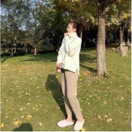 mẫu hot*QUẦN BAGGY DẠ Chéo Hai Khuy Chất Đẹp