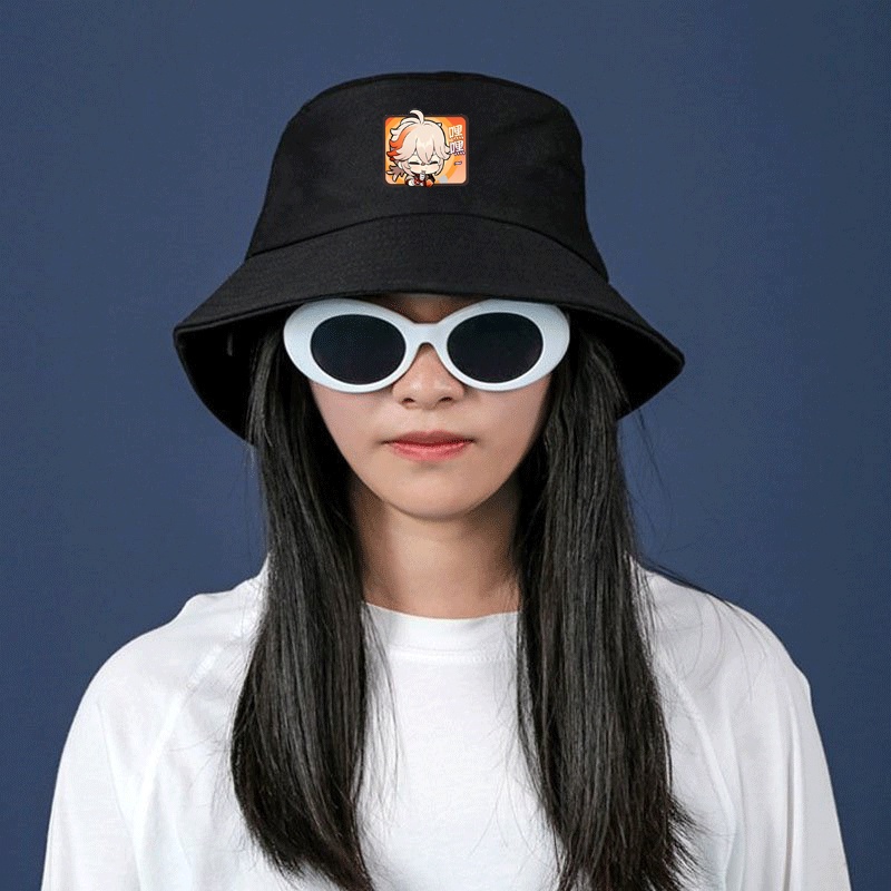 Mũ bucket in hình GENSHIN IMPACT ver CHỮ NHẬT game tiện lợi thời trang quà tặng game anime chibi
