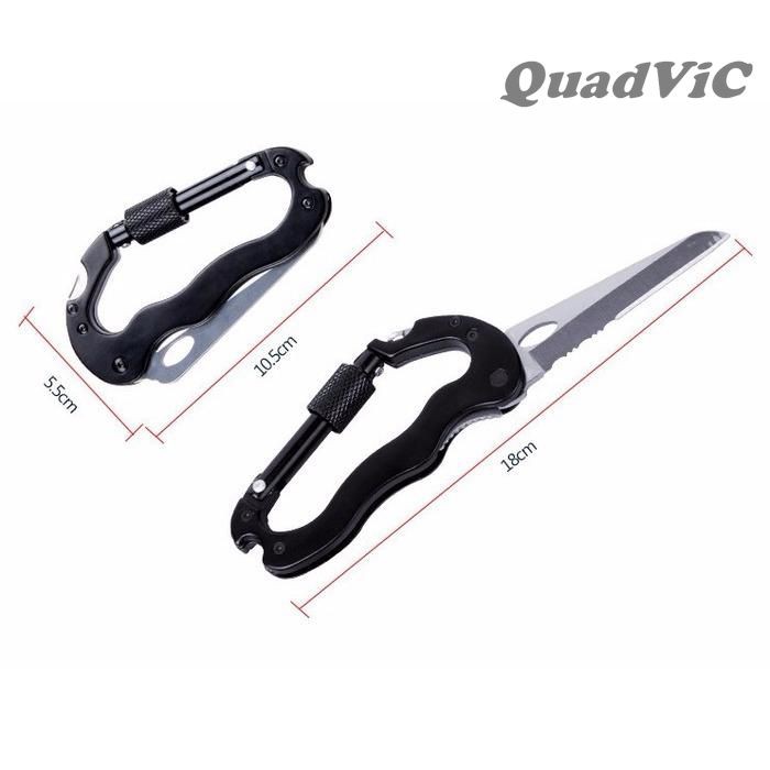 Dụng cụ du lịch dao và tua vít kèm móc khóa đa năng 6 in 1 QuadViC