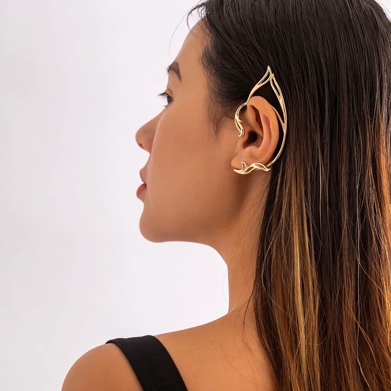 Khuyên Kẹp Vành Tai Hình Tai Mèo Phong Cách Punk Vintage