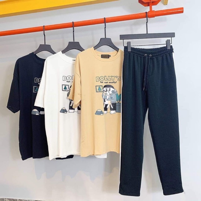 Áo Thun Unisex ❤️FREESHIP❤️Áo Thun Tay Lỡ BOLLY màu ĐEN/TRẮNG/TAN❤/Nam nữ unisex | BigBuy360 - bigbuy360.vn