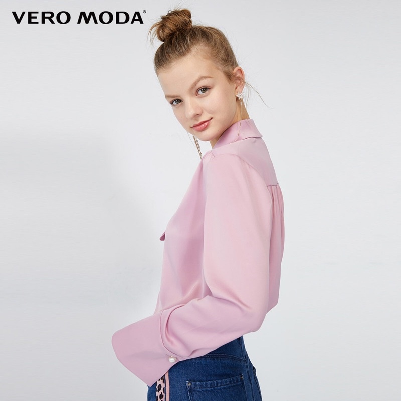 Vero Moda áo sơ mi công sở tay dài cổ có thể tháo rời size S new tag