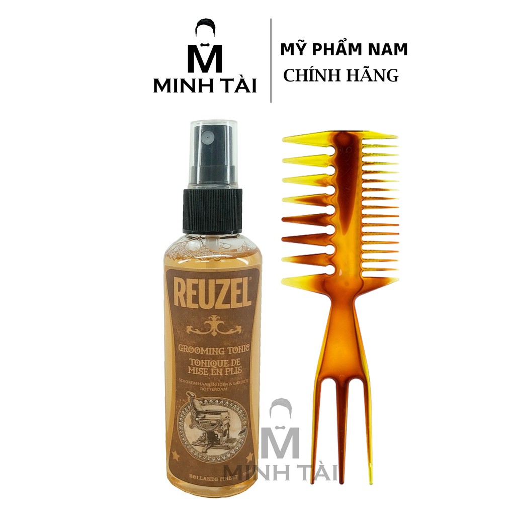 Dưỡng Tóc, Tạo Phồng Chai Xịt REUZEL Grooming Tonic 100ml + Lược Chải Tóc Texture