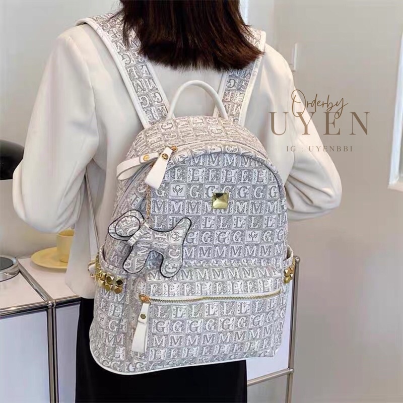 Balo chữ kèm charm ngựa có ảnh thật( sẵn)