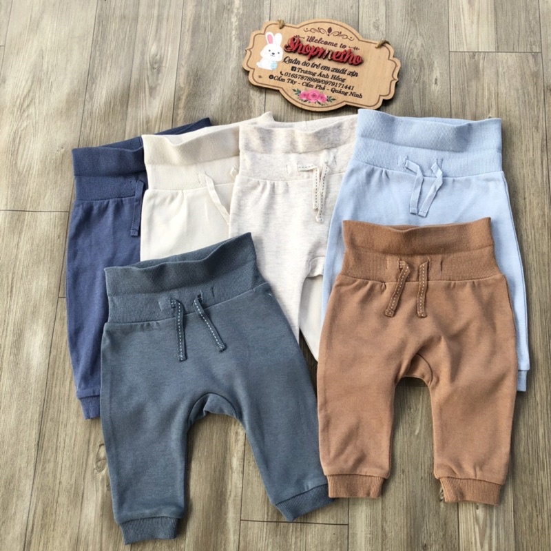 Quần dài cạp cao đũng rộng cho bé trai bé gái, quần dài chất cotton xuất dư-Amystore