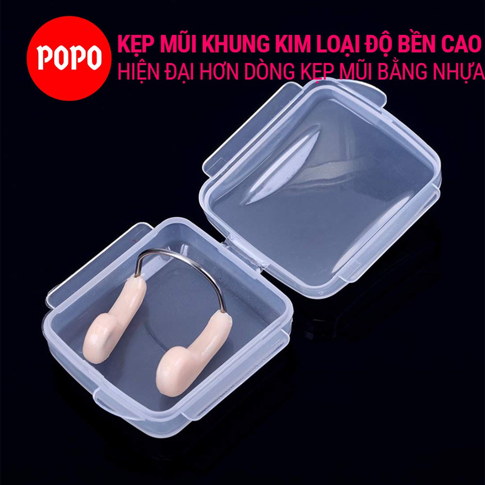 Kẹp mũi bơi người lớn cao cấp chống nước POPO dễ dàng điều chỉnh, có đệm mũi silicone mêm ái, an toàn cho da [NC2]