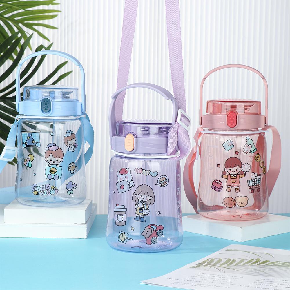 PISTA Bình Nước Dung Tích 1100ml Kèm Ống Hút Tiện Lợi Khi Đi Du Lịch