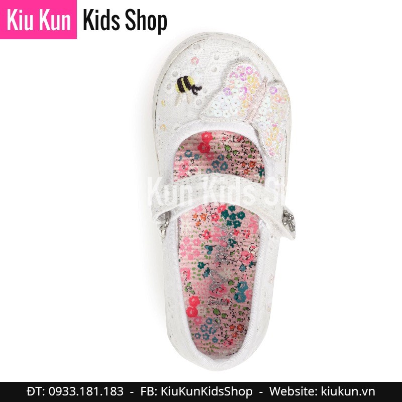 Giầy vải Next bướm nổi đính kim sa sz 19