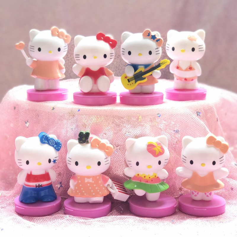 Set 8 Tượng Hello Kitty Mini Dễ Thương Cho Bé