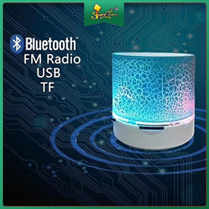 ✆▩❄Loa bluetooth ko dây A9 họa tiết vết nứt có đèn LED nhiều màu sắc