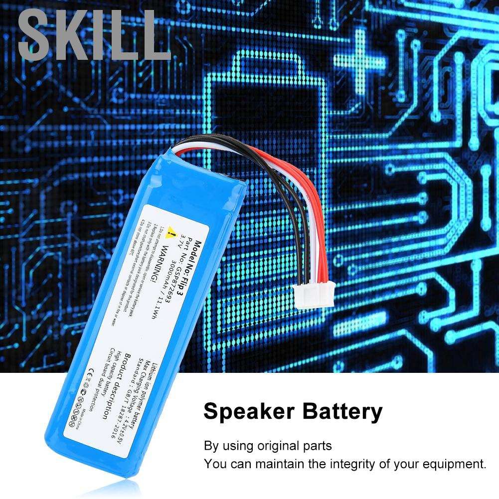 Pin Sạc Lithium Dc 3.7v 3000mah / 11.1wh Thay Thế Cho Loa Flip 3