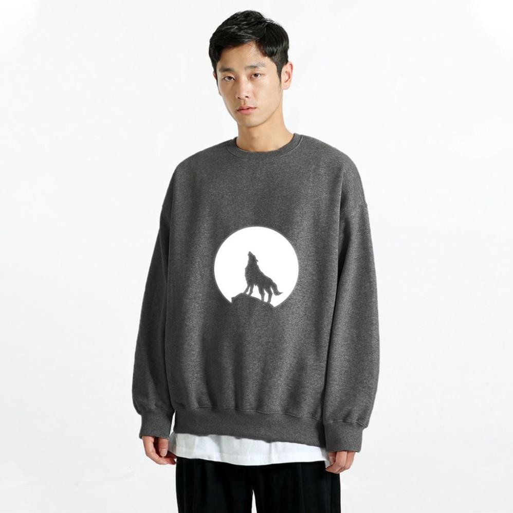 Áo Sweater Sói Mặt Trăng Phản Quang, Aó Nỉ Dài Tay Nam Nữ Cá Tính - AS20