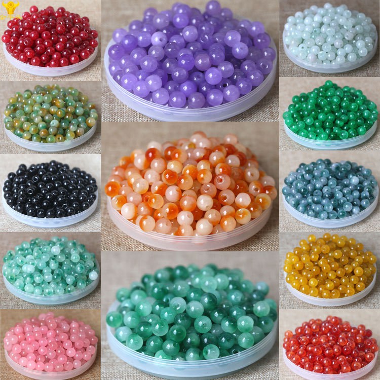 Bộ 100 Hạt Đá Tròn Tự Nhiên 3-6Mm