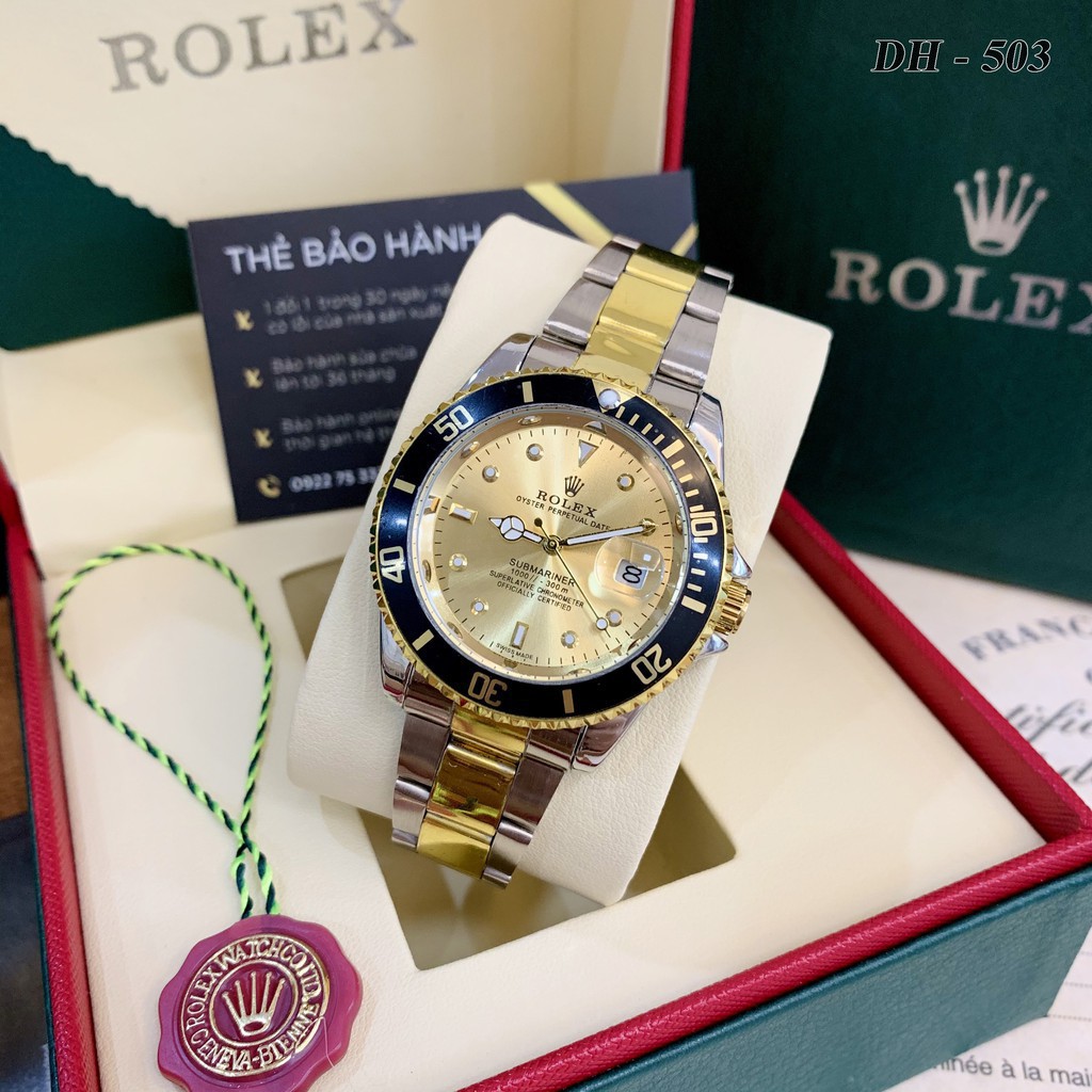 Đồng hồ nam Rolex mặt tròn toạ độ dây kim loại chống nước cao cấp DH503 Shop404