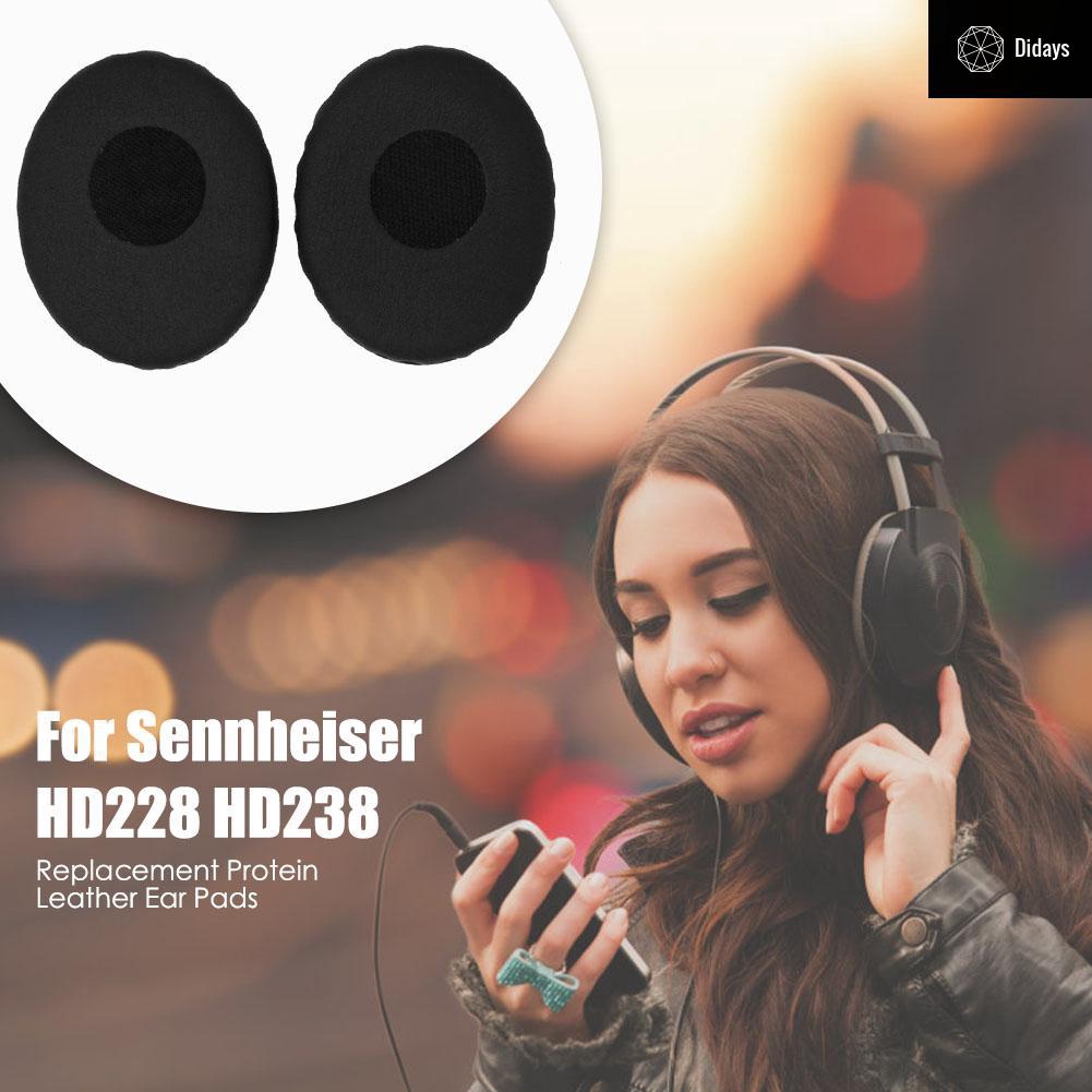 2 Miếng Đệm Da Thay Thế Cho Tai Nghe Sennheiser Hd228 Hd238 Hd218 Hd219