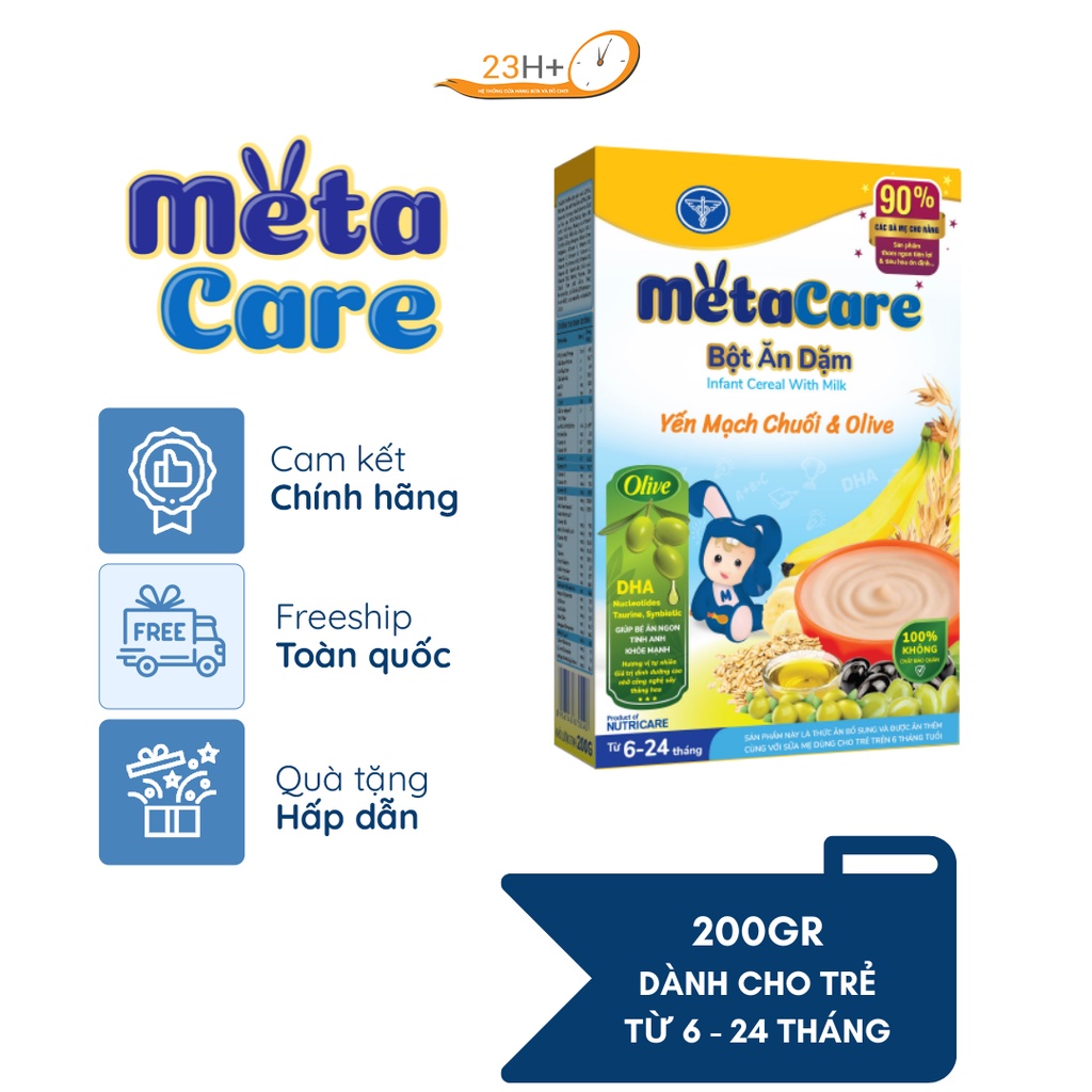 Bột ăn dặm Metacare nhiều vị 200g