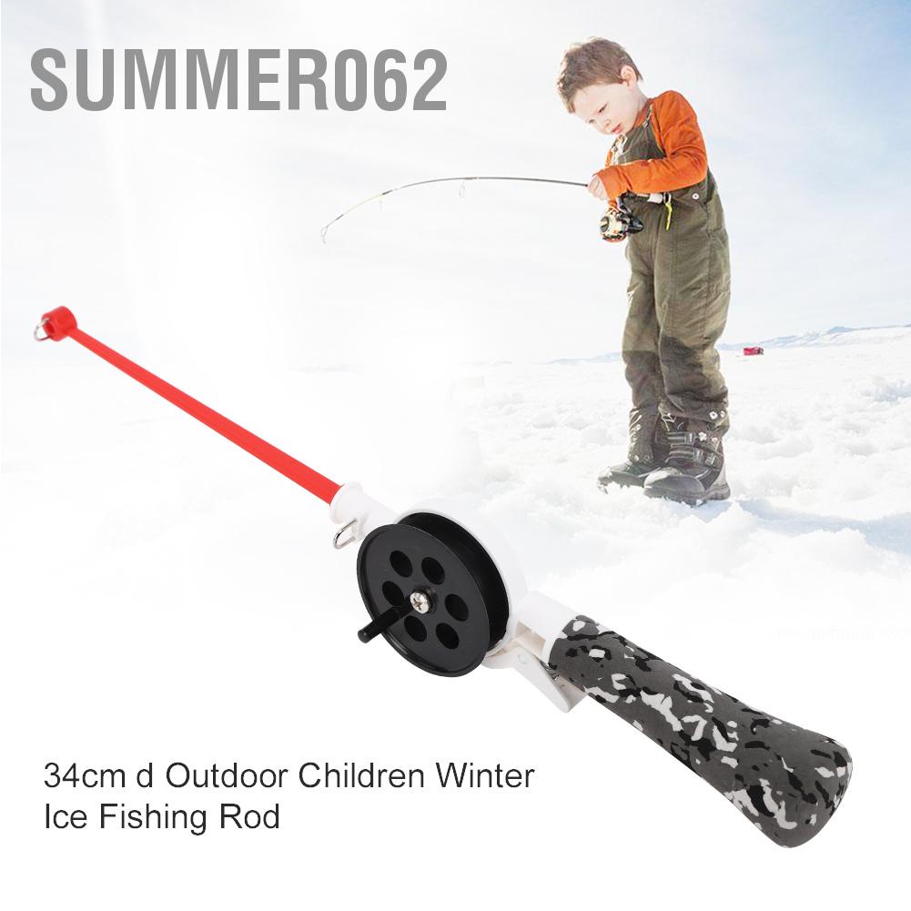 Summer062 34cm Durable Portable Integrated Outdoor Children Winter Ice Fishing Rod with Reel Accessories