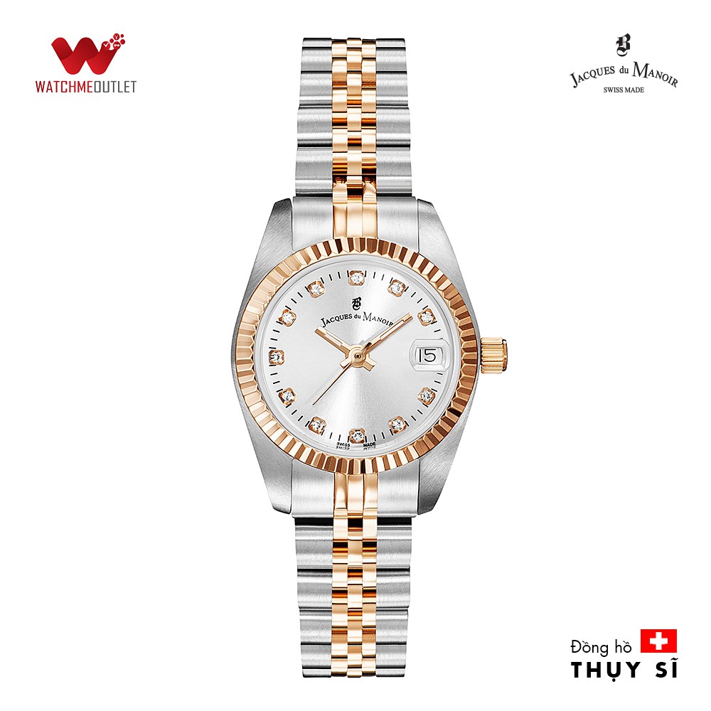 [Mã LT150 giảm 150k đơn 699k] Đồng hồ Nữ Jacques du Manoir dây thép không gỉ 26mm - NRO.24