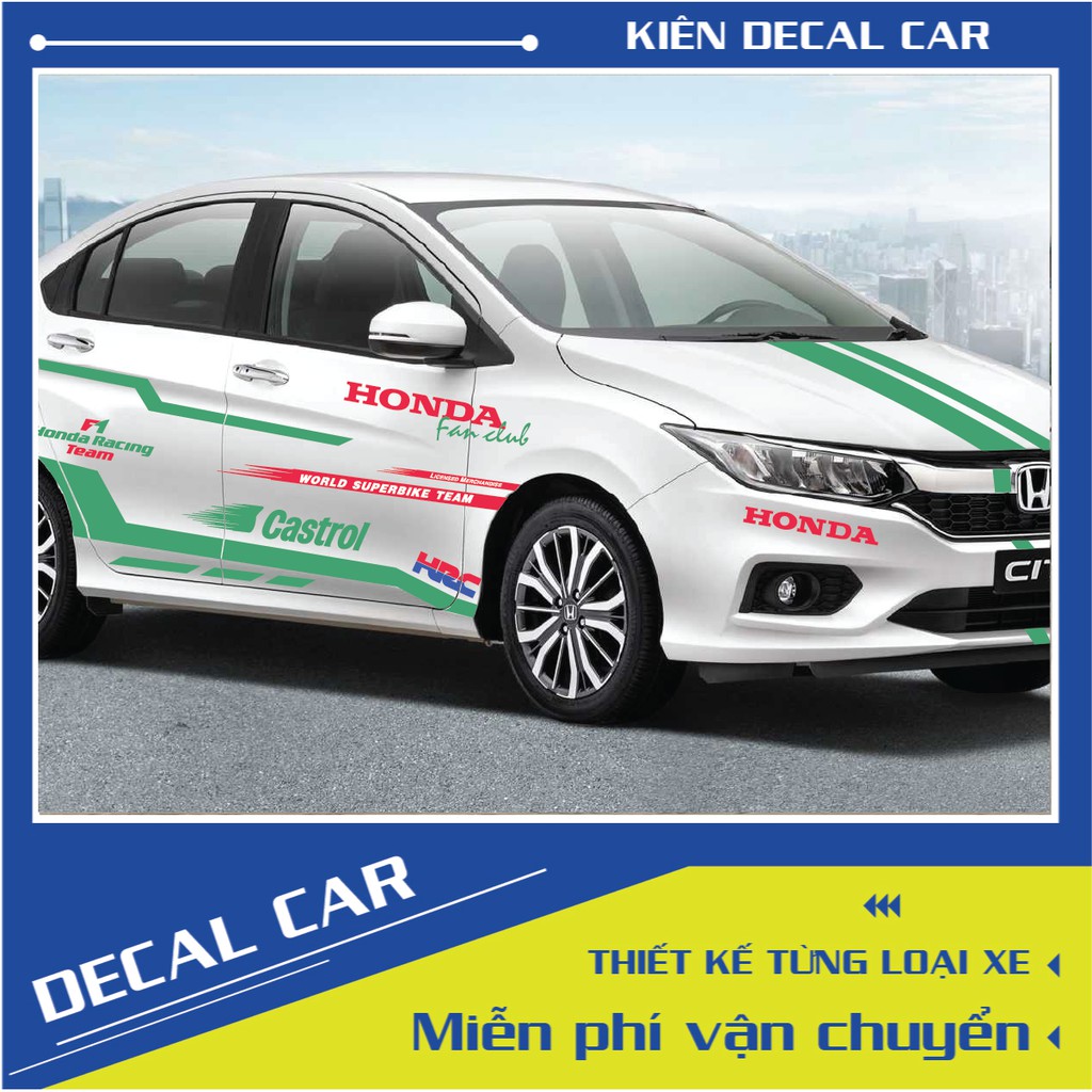 Tem xe Honda City phong cách thể thao - decal honda city