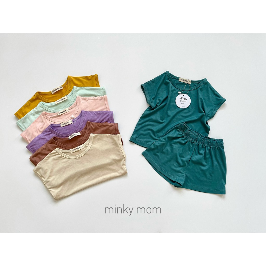 (10-20kg)Bộ thun lạnh tay cánh dơi Minky Mom bảng màu 2021