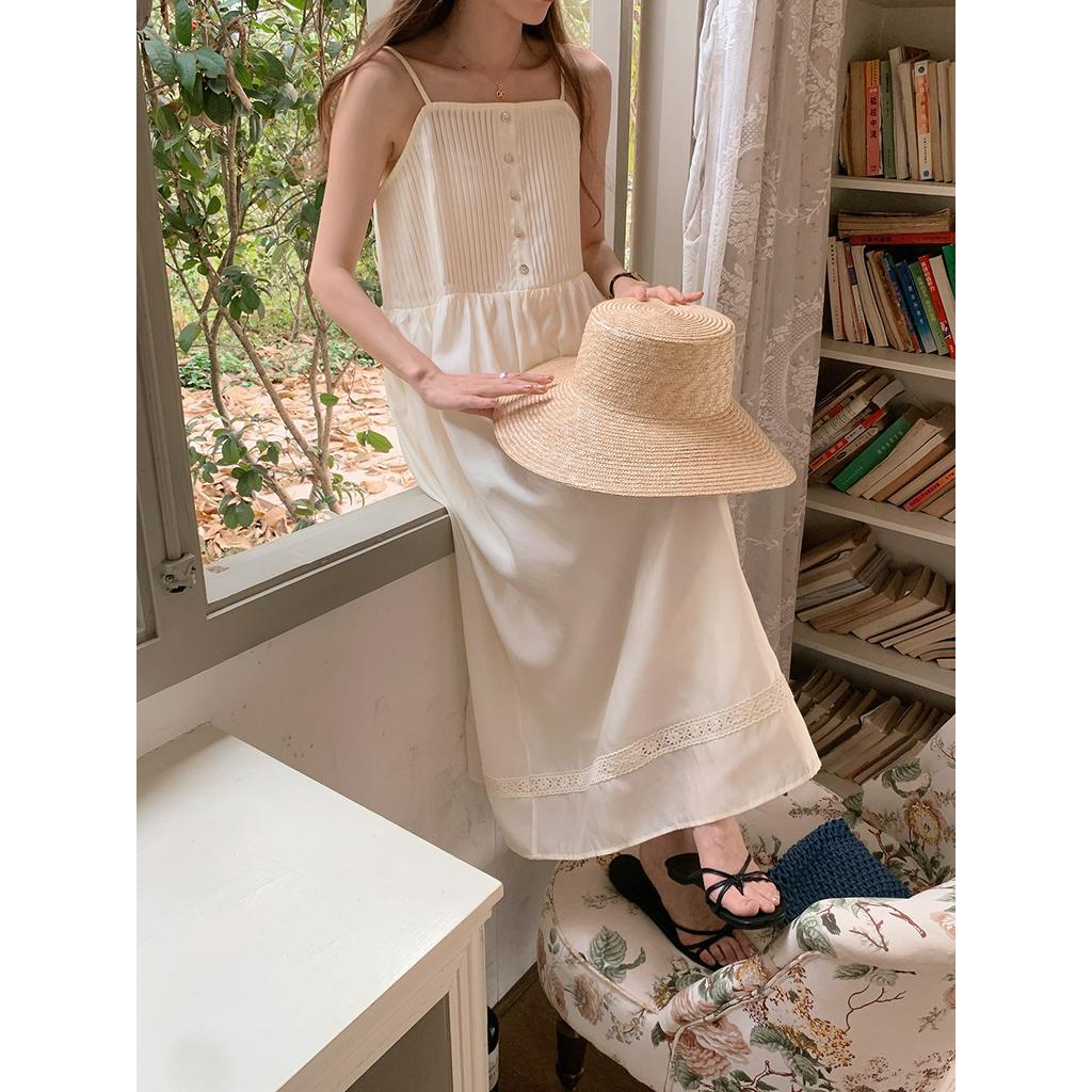 61835 Đầm Hai Dây Dài Trung Bình Màu Sắc