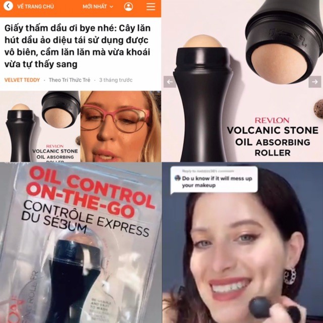 Thanh Lăn Hút Dầu Làm Từ Đá Núi Lửa, Thấm Hút Dầu Thừa Trên Da Revlon Oil-Absorbing Volcanic Roller | BigBuy360 - bigbuy360.vn
