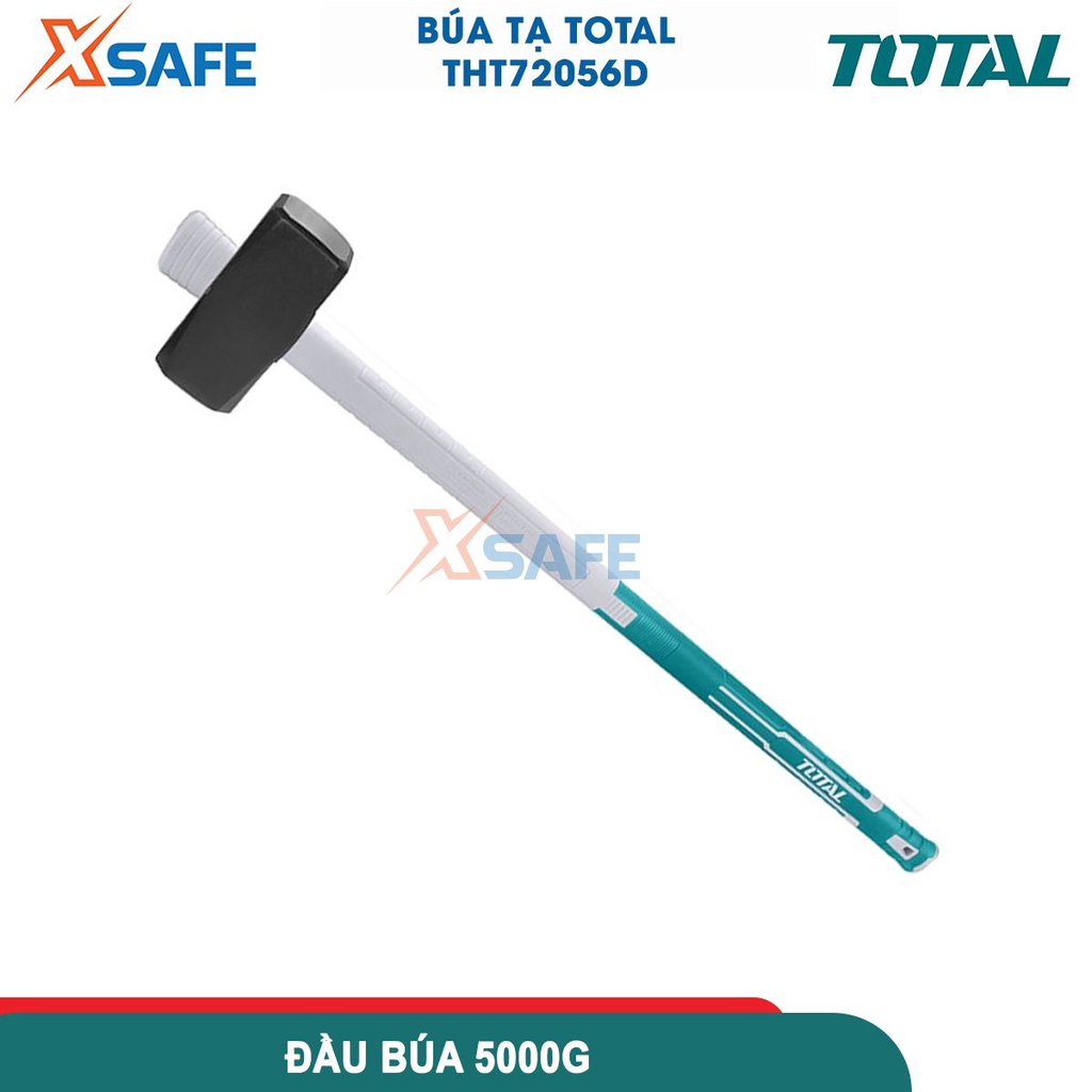 Búa tạ 5kg TOTAL THT72056D đầu búa thép carbon 45 được tôi luyện, xử lý nhiệt, tay cầm sợi thủy tinh độc đáo[CHÍNH HÃNG]
