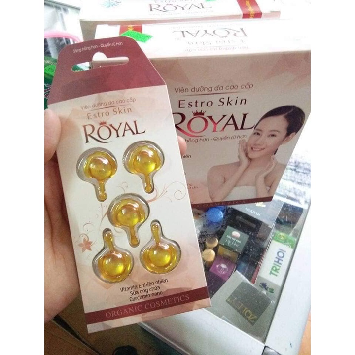 Viên Bôi Dưỡng Da Cao Cấp ESTRO SKIN ROYAL sáng hồng giảm thâm, nám, tàng nhang, nếp nhăn trên da