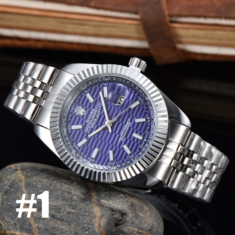 Đồng Hồ Quartz Nam Hiển Thị Ngày Dây Thép Sang Trọng