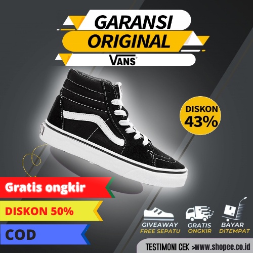 Giày VANS SK8 Họa Tiết DT VANS Cổ Cao Cá Tính Cho Nam Nữ