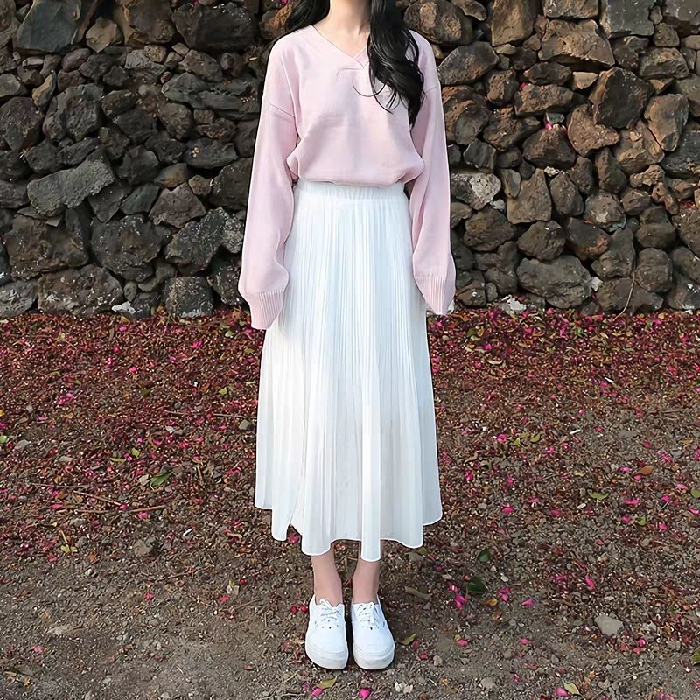 Chân Váy Dài Chữ A Phong Cách Hàn Quốc Thời Trang Cho Nữ