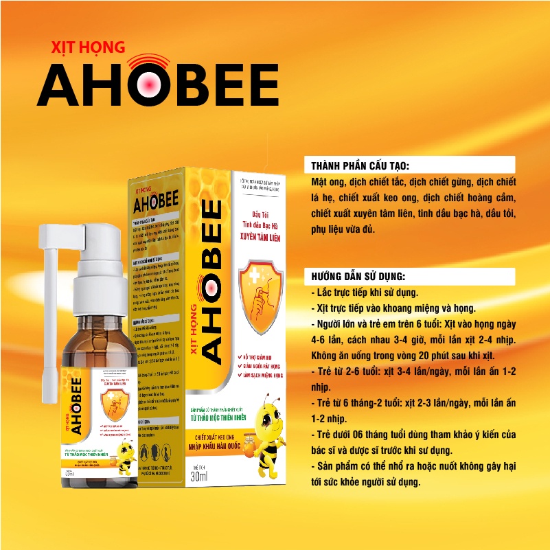 Xịt Họng Giảm Ho Green Heart Pharma Ahobee Chai 30ml