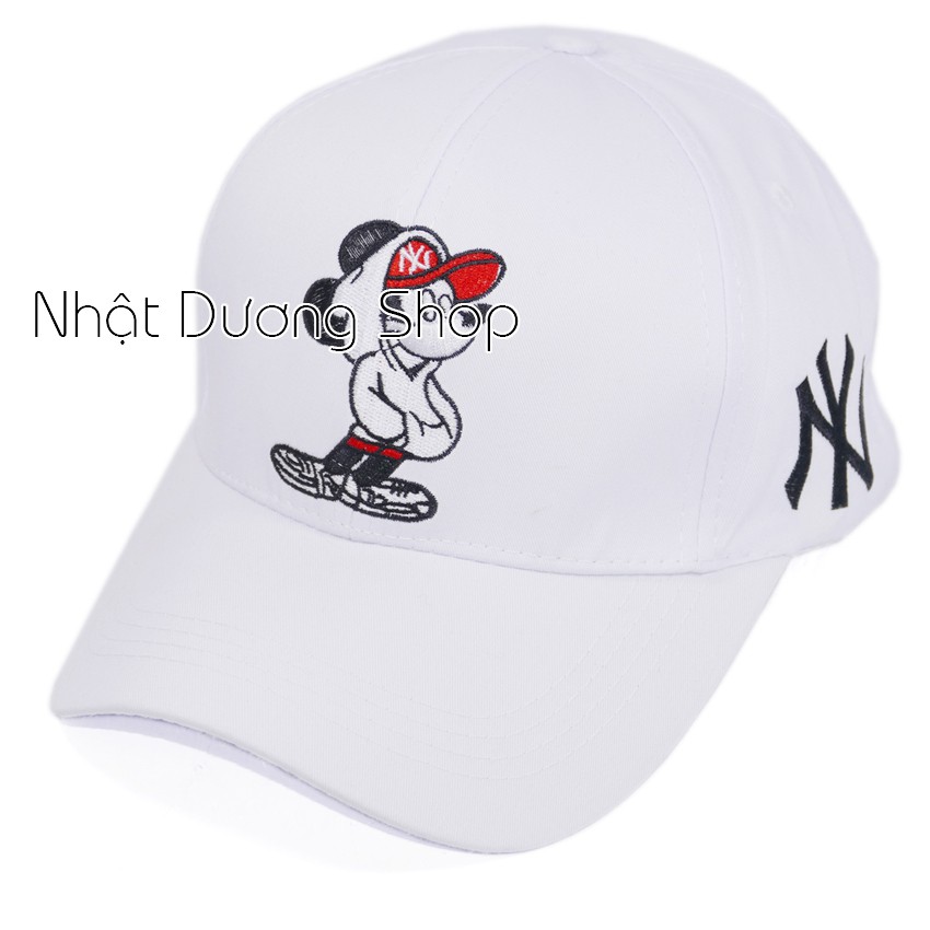 [ Hình thật ] Nón kết chuột Mickey và NY khóa xịn mũ lưỡi trai nam chất liệu vải cao cấp thoáng mát dễ thấm hút mồ hôi