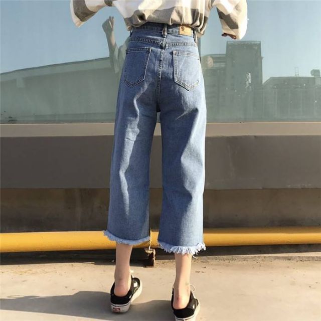 Hàng Sẵn_Quần jeans rộng chân ulzzang