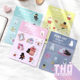 Sticker cute hình dán dễ thương miếng dán công chúa trang trí sổ planner bullet journal dụng cụ dán MIKO CAT
