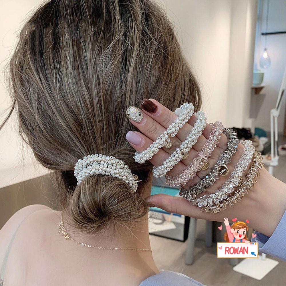 Dây Cột Tóc Đính Hạt Ngọc Trai Nhiều Màu Xinh Xắn Cho Nữ
