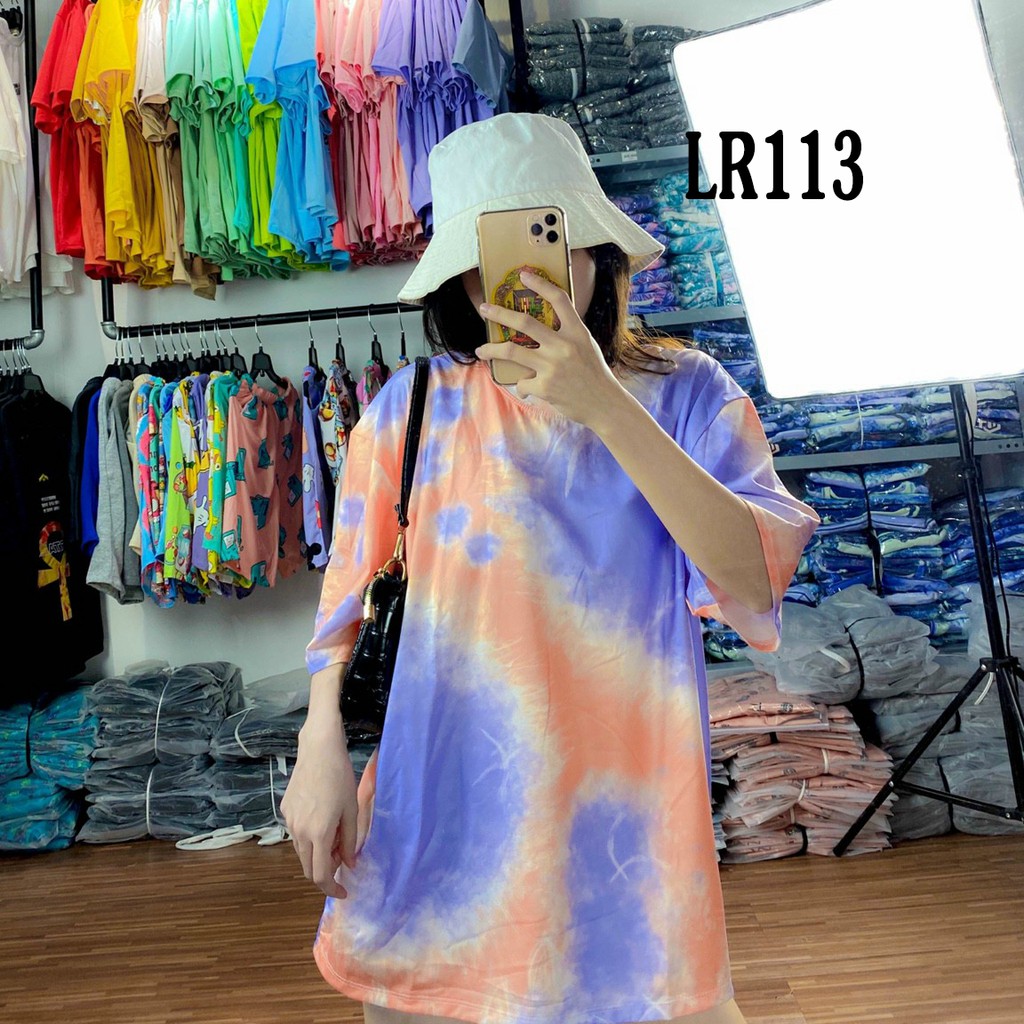 Áo thun loang màu 𝑭𝒓𝒆𝒆𝒔𝒉𝒊𝒑 Áo phông unisex LR113 vải cotton xượt poli co giãn thấm hút tốt, không xù lông