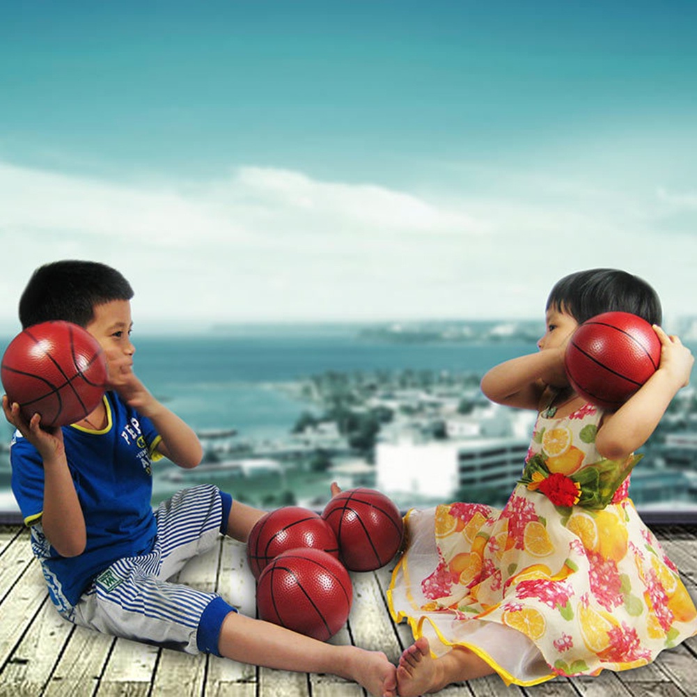 Quả Bóng Rổ Cao Su Mini Cho Bé Chơi Trong Nhà / Ngoài Trời