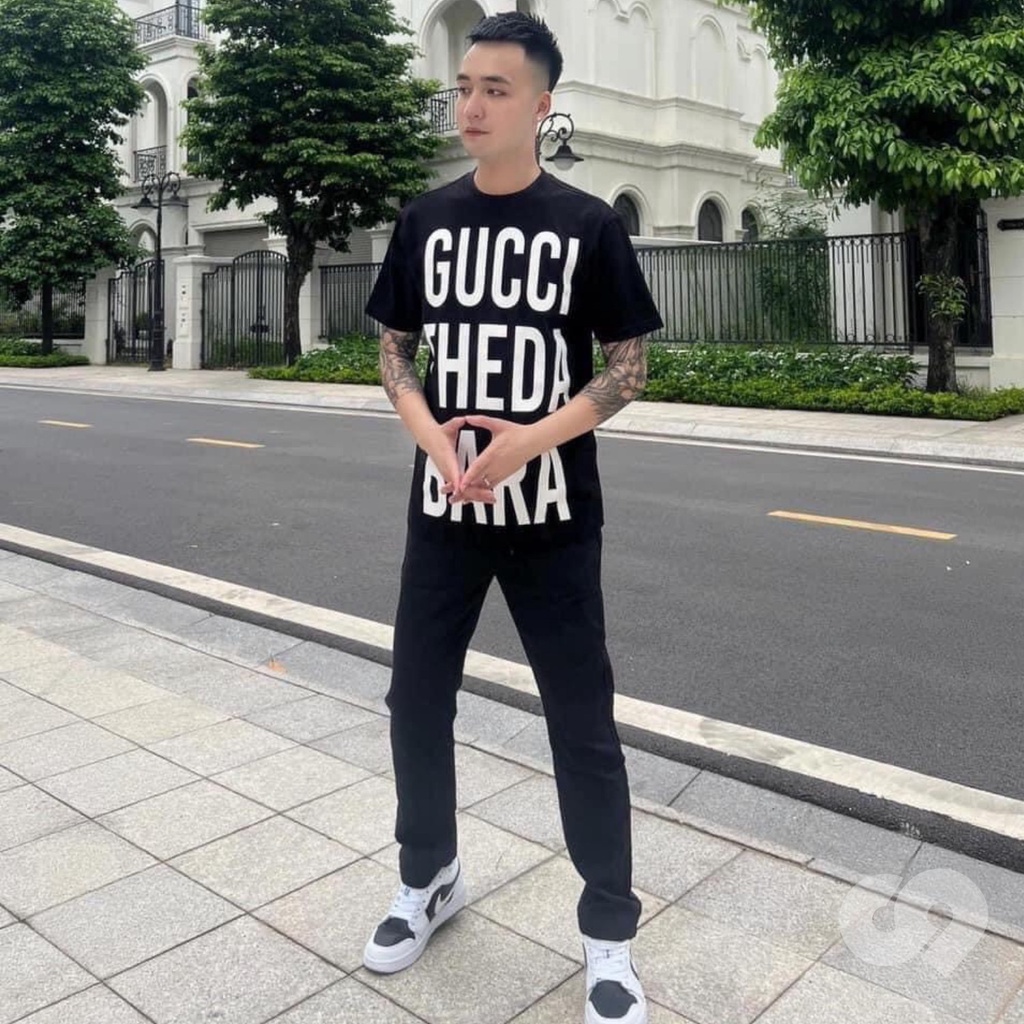 Áo Phông Gucci Theda Bara Chữ To Chất Liệu Cotton Co Giãn 4 Chiều Hình In 5D - Áo From Dáng Unisex Nam Nữ Hottend 2023